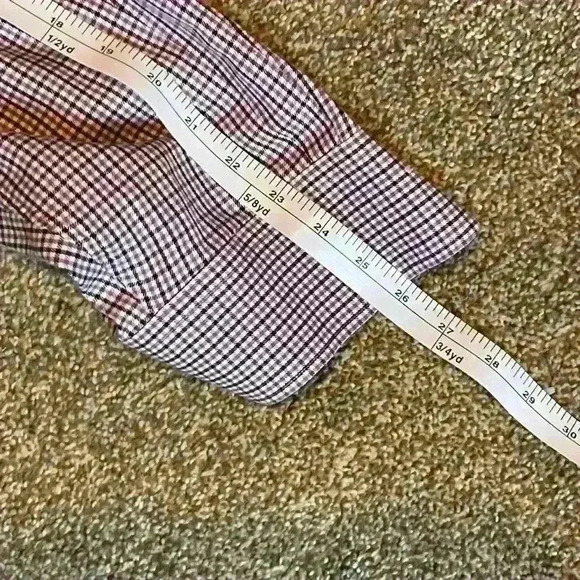 Peter Millar purple, black and white plaid button down long sleeve. Size XL - Picture 7 of 7